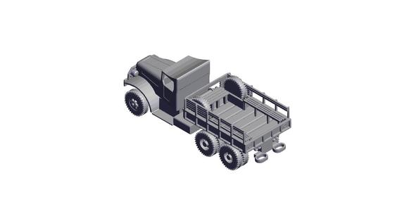 1/87 Scale White 6-ton 6x6 Cargo Truck.stl