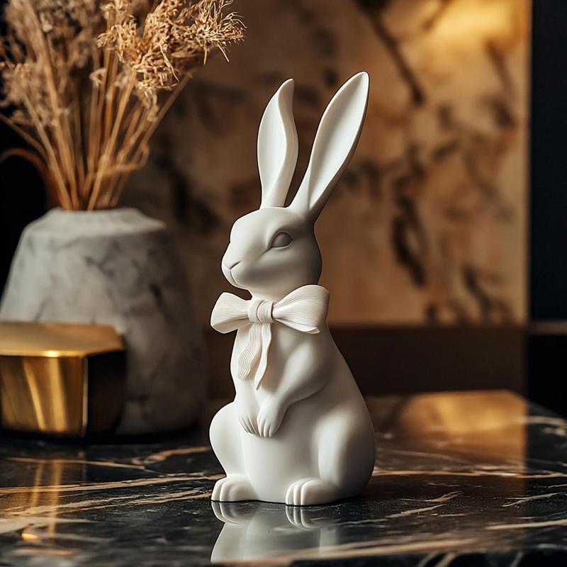 Adorable Bunny with Ribbon – Perfect Easter Accent