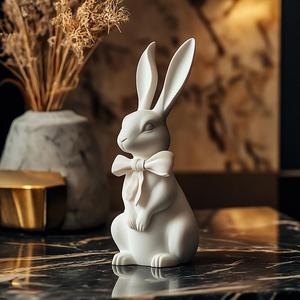 Adorable Bunny with Ribbon – Perfect Easter Accent