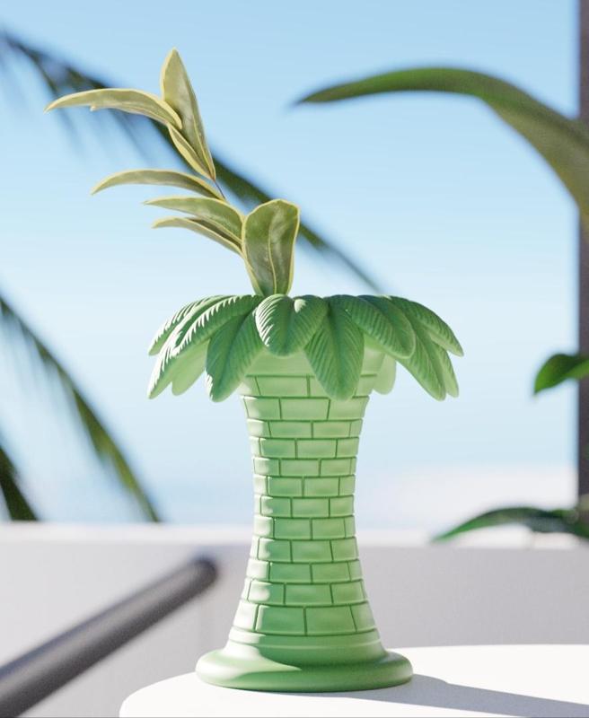 Tropical Palm Tree Vase – Unique Exotic Home Decor