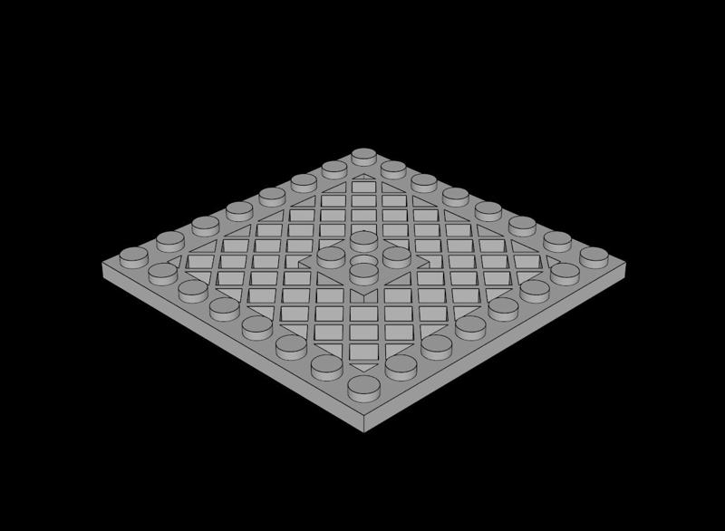 Lego Compatible (4151b.dat) Plate  8 x  8 with Grille and Hole