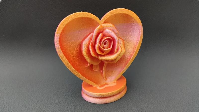 Rose in Heart decor (Filled)   
