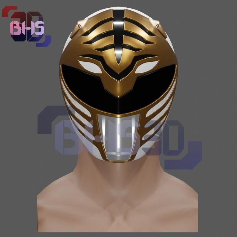 White ranger helmet 3D