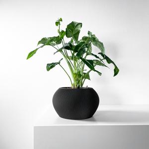 The Melfi Planter Pot with Drainage Tray & Stand: Modern and Unique Home Decor for Plants and Succulents  | STL File