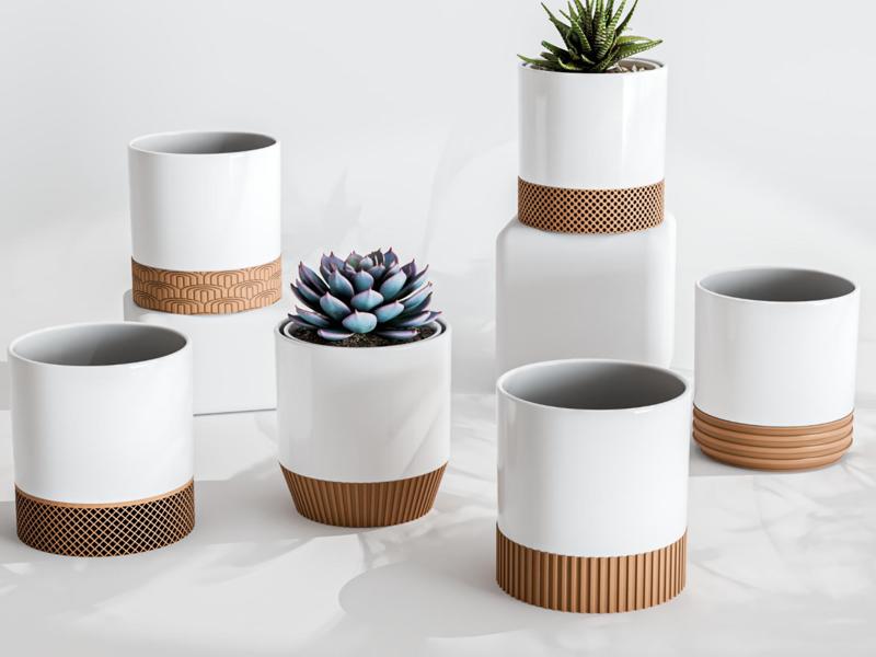 Geometric Bases For Corcelain Plant Pots