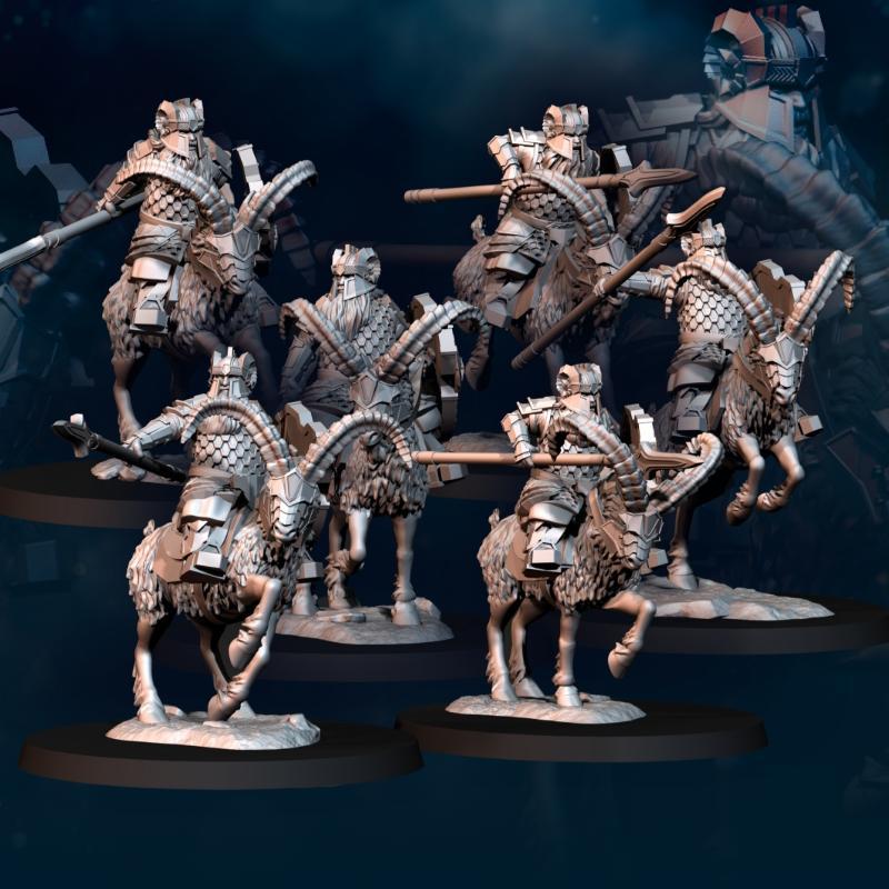 6x Silver Goat Dwarf Spearman | Silver Goat Dwarves | Fantasy