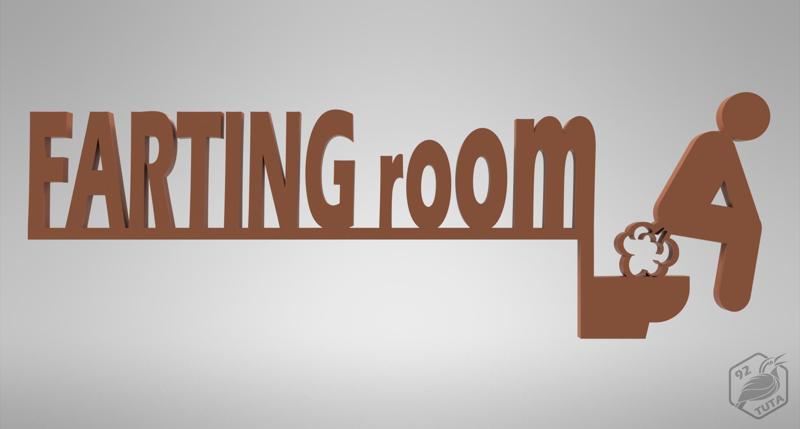 Toilet - FARTING ROOM right side - sign, easy to print