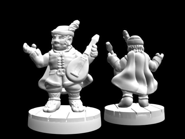 Greensleeves, Halfling Bard (28mm scale)