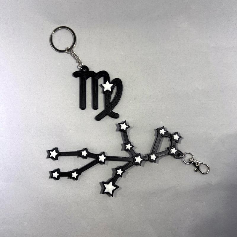 Virgo Constellation and Zodiac Symbol Keychain Bundle - 3D Printable STL Files - NO AMS - COMMERCIAL