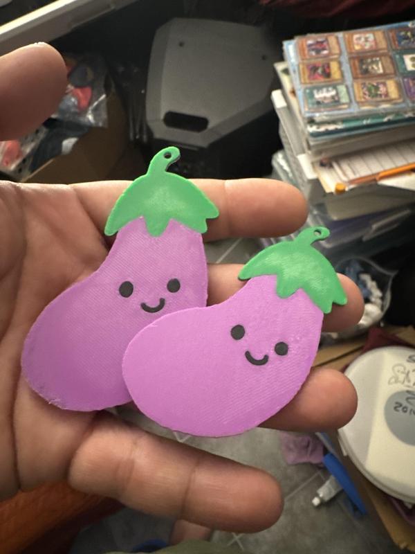 Eggplant Keychain 