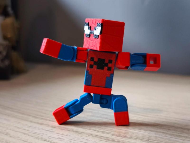 Minecraft Style Articulated Spiderman