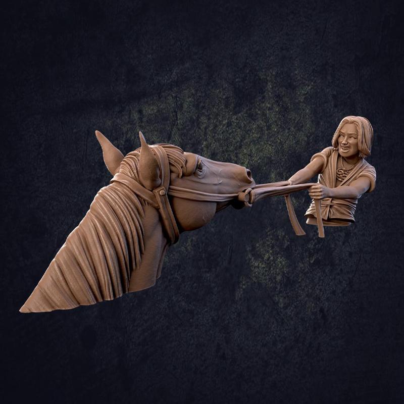 Horse and Boy Sinking Swamp Diorama - Presupported