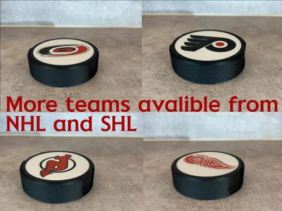 Hockey coasters with puck holder (Fits beer crate)