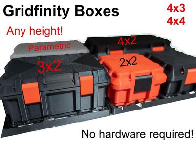Gridfinity boxes - Parametric height - No hardware