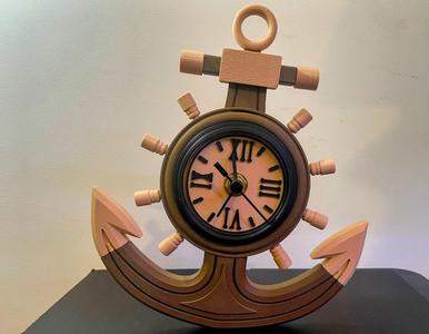 Nautical Anchor-Themed Wall Clock