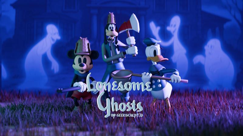 Mickey Mouse, Goofy & Donald Duck Lonesome Ghosts Figurines