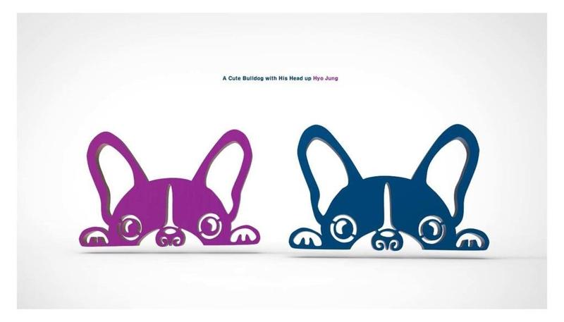 A Cute Bulldog with his Head up Decoration