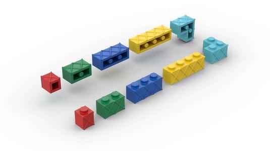 Bricks with x-ribs