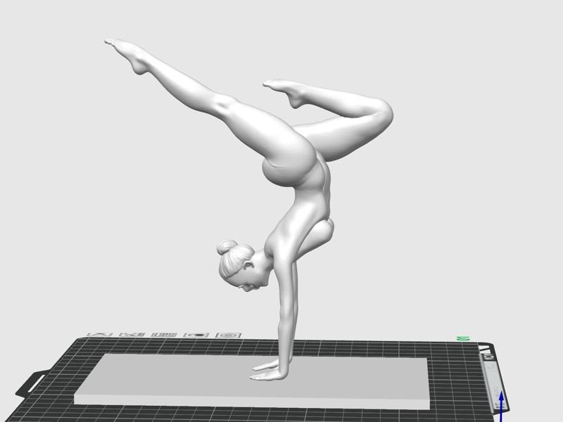 Miniature of a Curvaceous Woman in a Yoga Pose