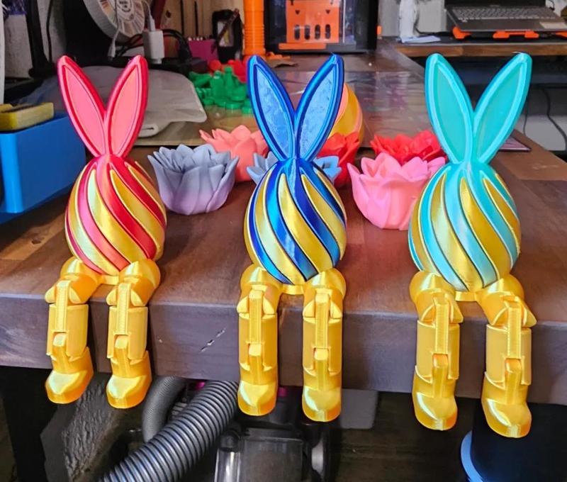 Passthrough rabbit egg bunny with articulated legs   