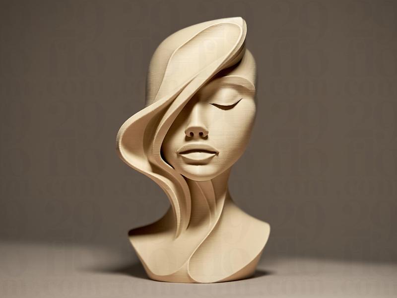 Abstract Woman Face Sculpture