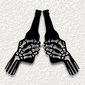 skeleton hands beer cheers wall art home decor