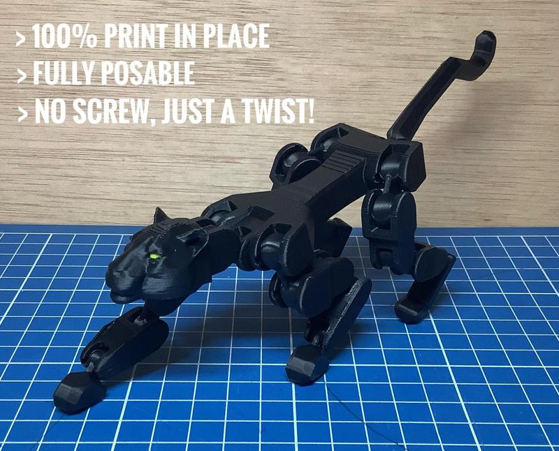 Black Panther - Print in place and posable.