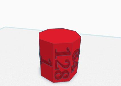 Doubling dice 1-128 backgammon type