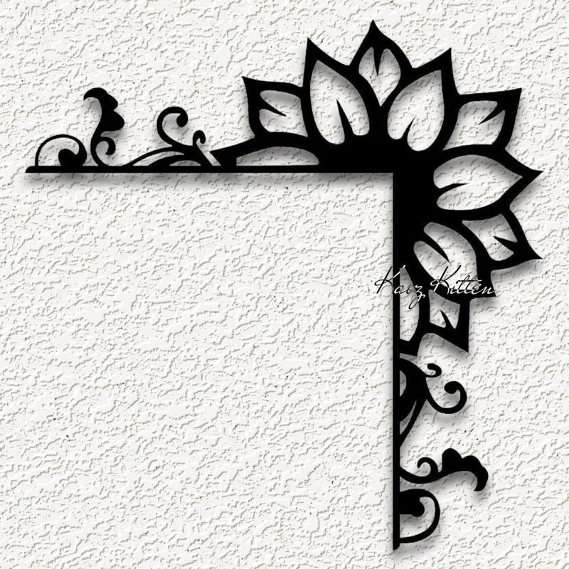 sunflower corner door topper flower spring home decor