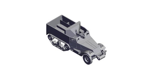 1/87 Scale T30 75mm Half Track.stl
