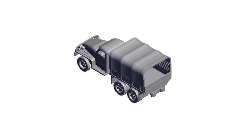 1/87 Scale Studebaker US2 2_5 ton Truck with Cover.stl
