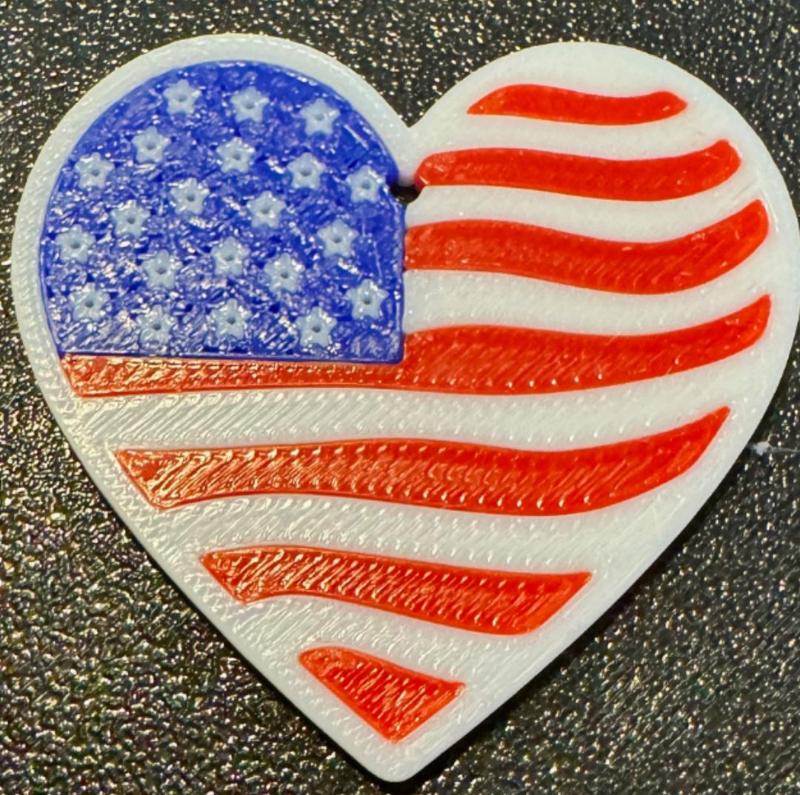 USA Heart shaped Flag Earrings