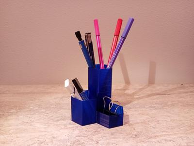 Vase Mode Pencil Holder with 3 Compartments