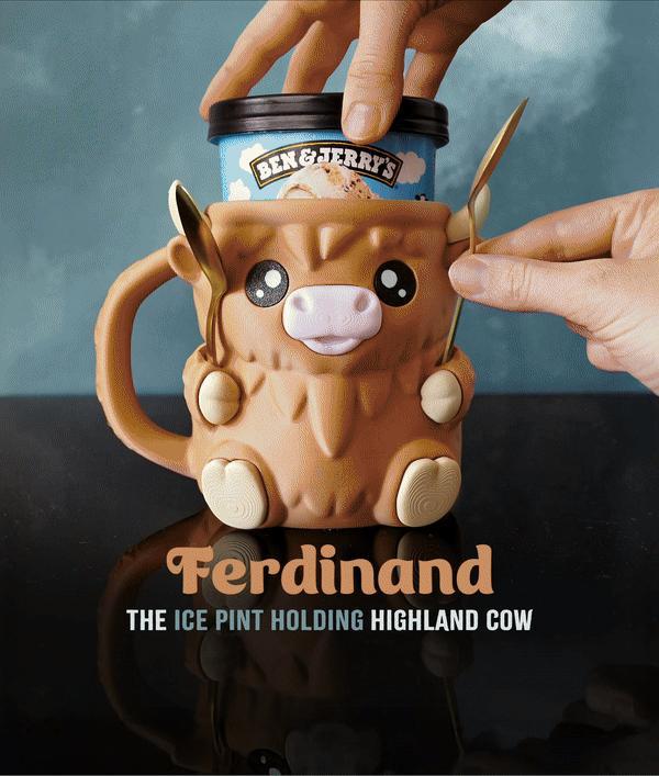 Ferdinand, the Highland Cow Ice Pint Holder