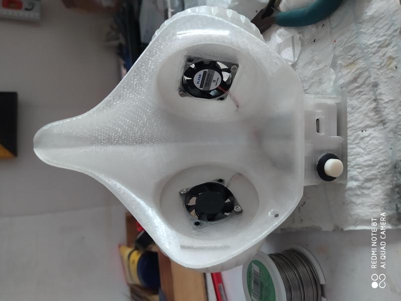#3DvsCOVID19 Mask with Air I/O Fans.