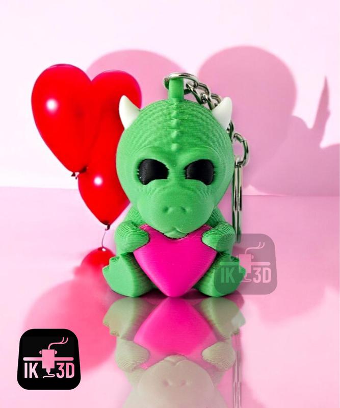 Baby Dragon Valentine's Day Figurine / Keychain / No Supports