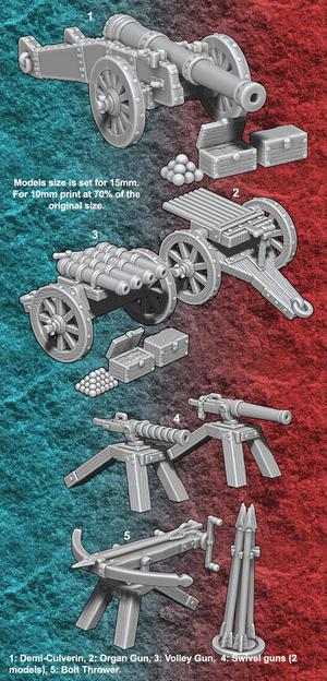 10mm and 15mm Light Artillery - Bundle