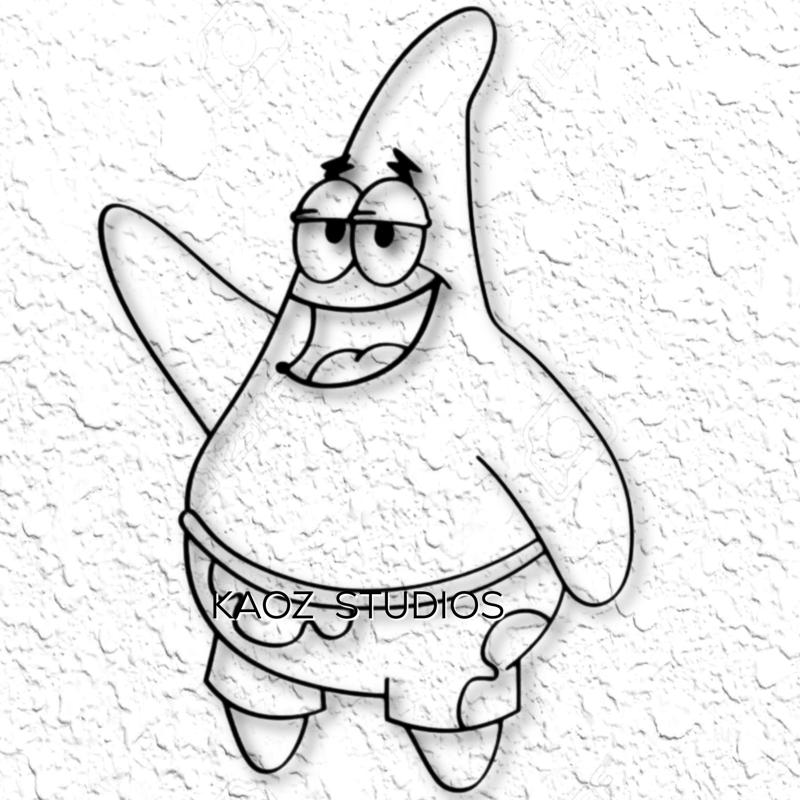 PATRICK STAR wall art Spongebob decor Square Pants fanart