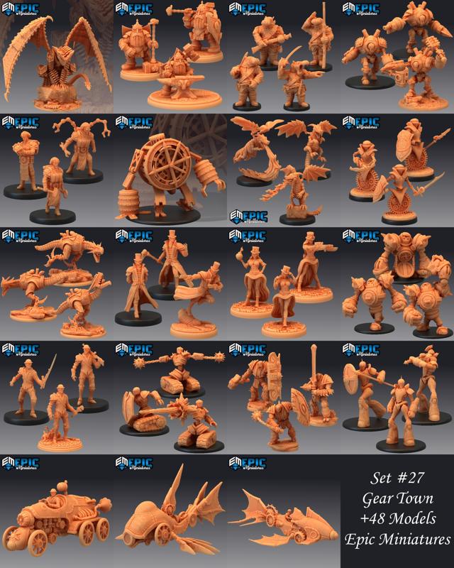Gear Town Set / Steampunk & Construct Collection / Pre-Supported