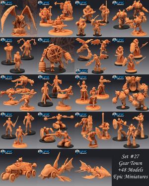 Gear Town Set / Steampunk & Construct Collection / Pre-Supported