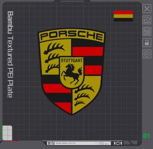 Porsche logo coaster wall art