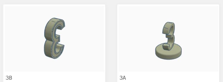 Two variants of 3D number 3