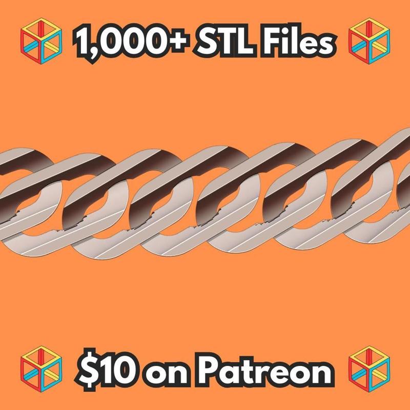 Gangster Style Chain Necklace with Oval Pattern Links MineeForm FDM 3D Print STL File