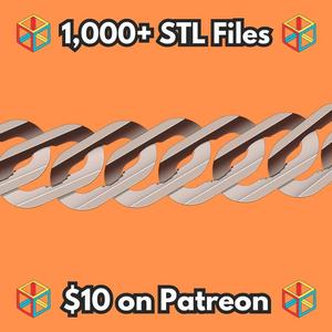 Gangster Style Chain Necklace with Oval Pattern Links MineeForm FDM 3D Print STL File